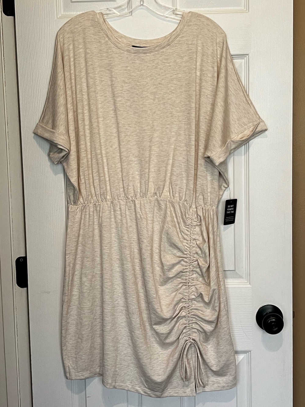 Women's Express T-Shirt Knit Ribbed Dress. XL Beige New with Tags